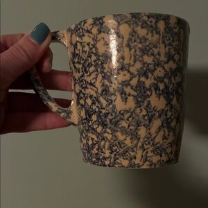 Elegant Blue and Cream Ceramic Mug Roseville Ohio